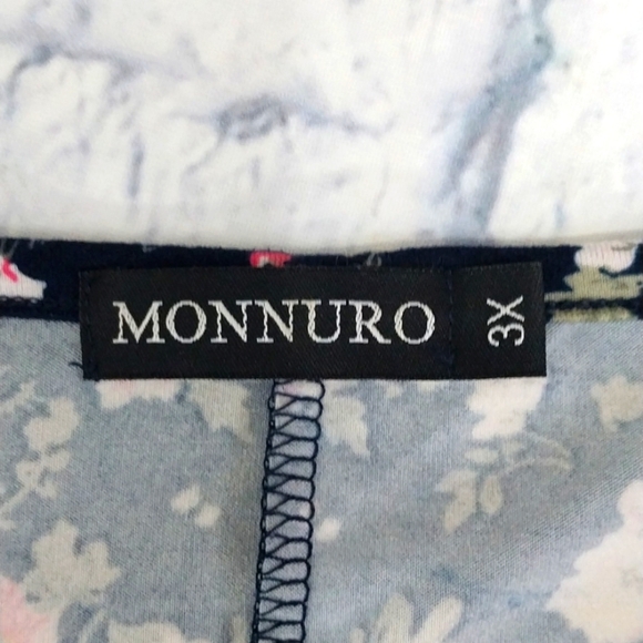 🔵BOGO FREE🔵 Monnuro Dress Tunic Floral Loose Fit Short Sleeve Sz 3X - Picture 4 of 4